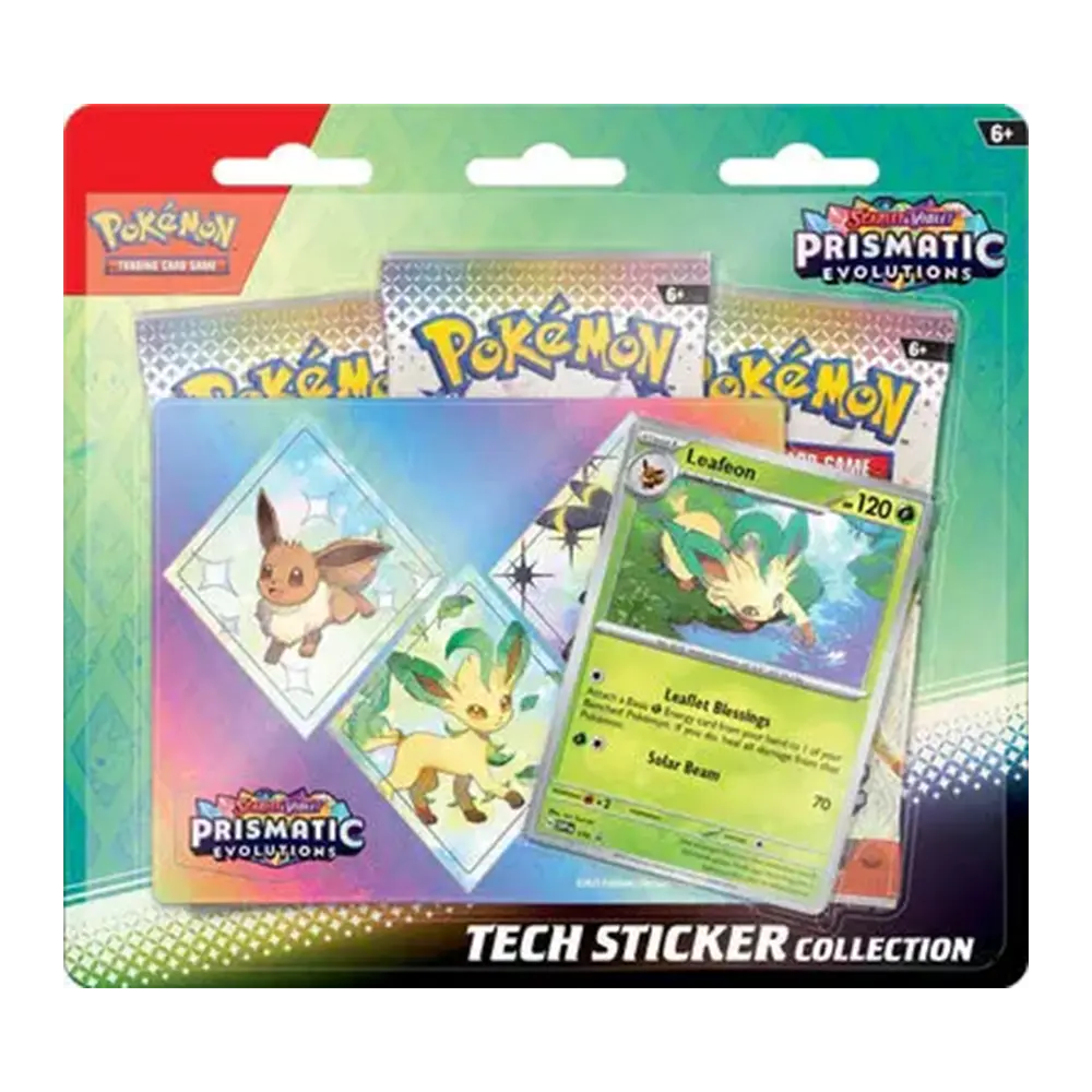 Pokemon Scarlet & Violet Prismatic Evolutions Tech Sticker Collection Leafeon 