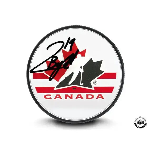 Quinton Byfield Autographed Team Canada Acrylic Hockey Puck 