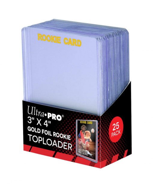 Ultra Pro 3x 4 Regular Rookie Gold Toploaders 25 Count Pack