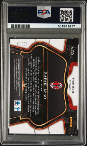 Rafael Leao Gold Wave /10 PSA 10 2022-23 Select Serie A AC Milan 