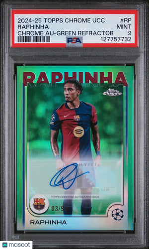 Raphina Auto PSA 9 /99 Green 2024-25 Topps Chrome UCC Refractor 