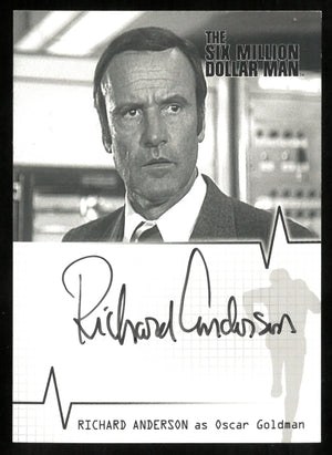 Richard Anderson as Oscar Goldman Auto Autograph The Six Million Dollar Man 