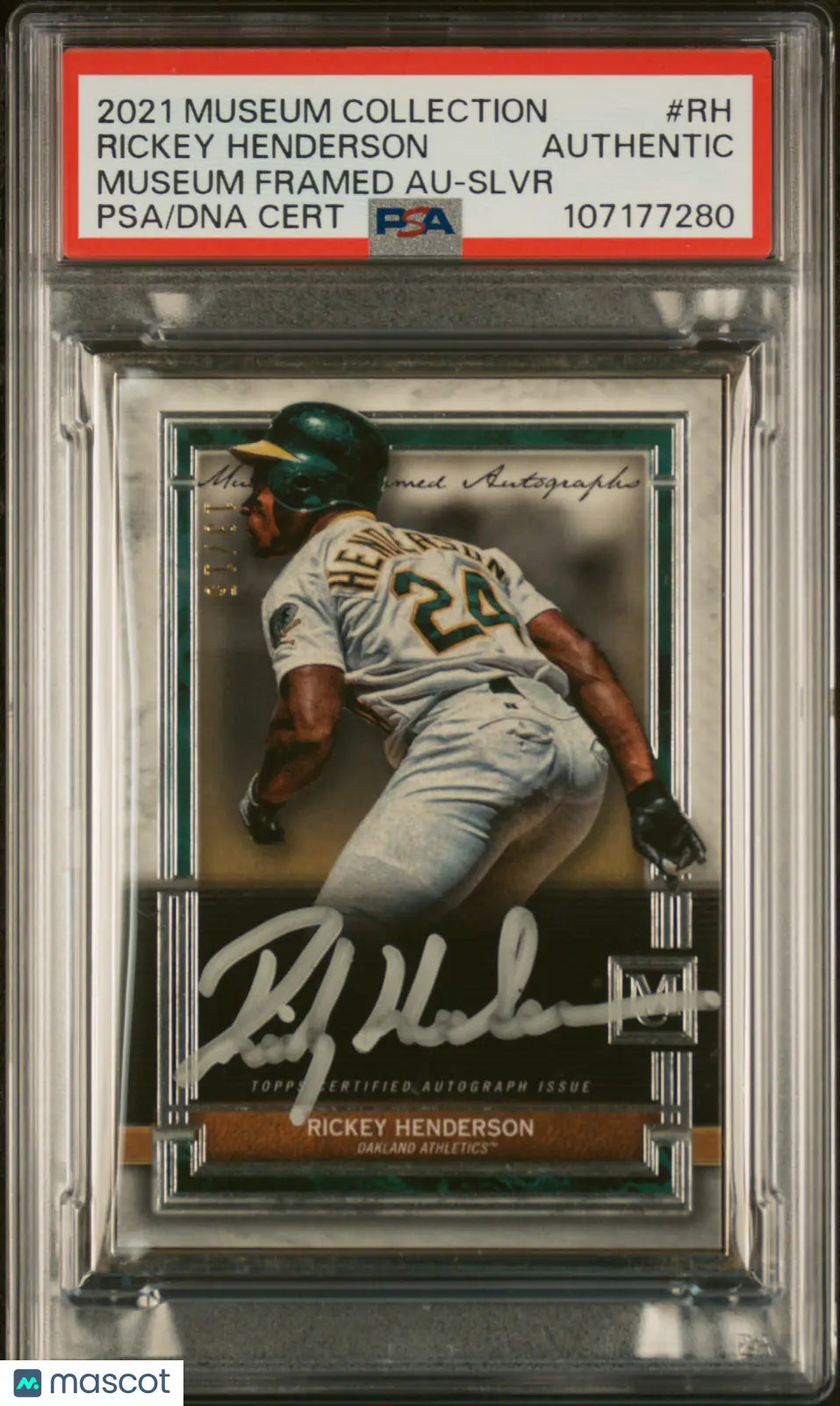 Rickey Henderson PSA AUTHENTIC Auto 2021 Topps Museum Gold Frame Autograph A'S 