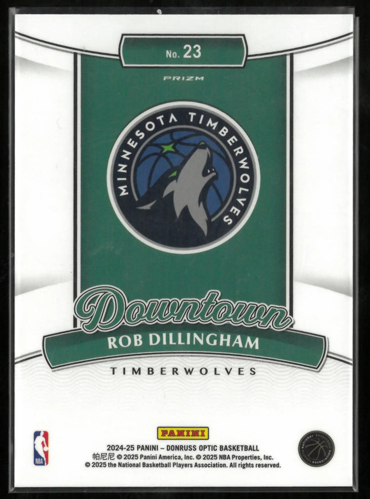 Rob Dillingham Downtown Optic Prizm SIlver RC Rookie 2024-25 