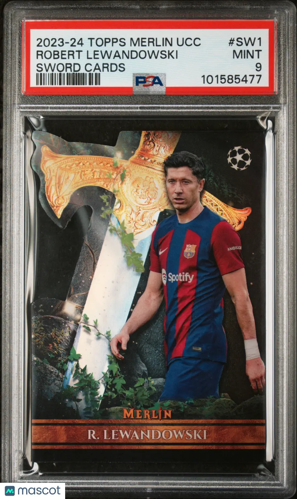 Robert Lewandowski PSA 9 Sword Cards 2023-24 23-24 Topps Merlin UCC 