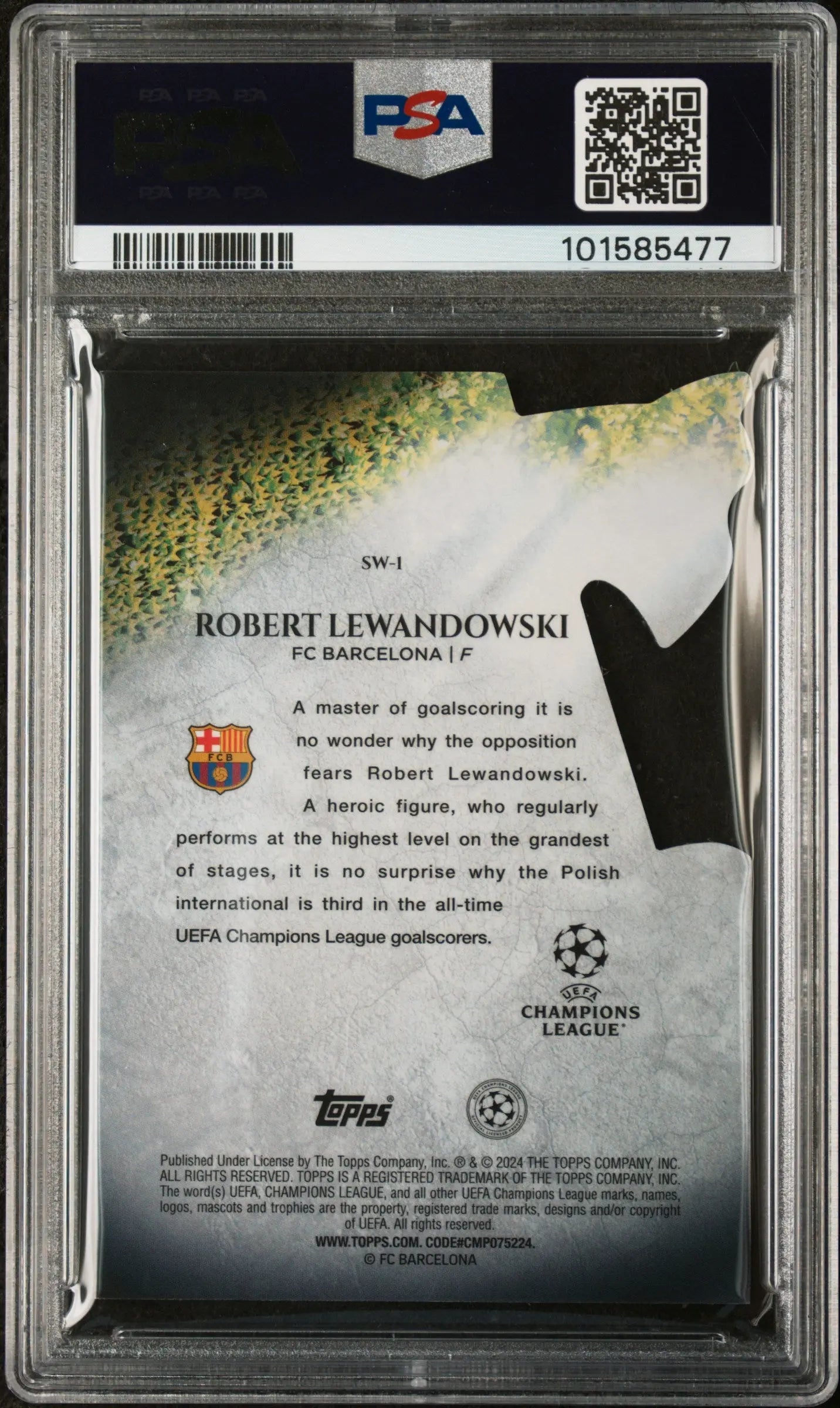Robert Lewandowski PSA 9 Sword Cards 2023-24 23-24 Topps Merlin UCC 