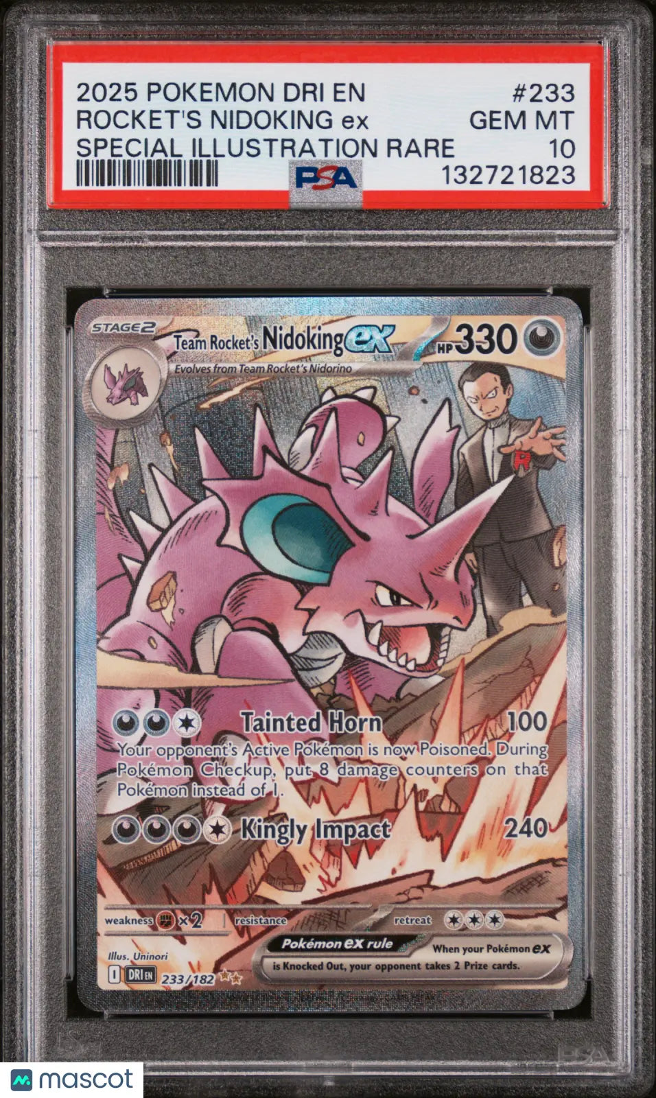 Rocket's Nidoking EX SIR PSA 10 2025 Destined Rivals Pokemon 233/182 