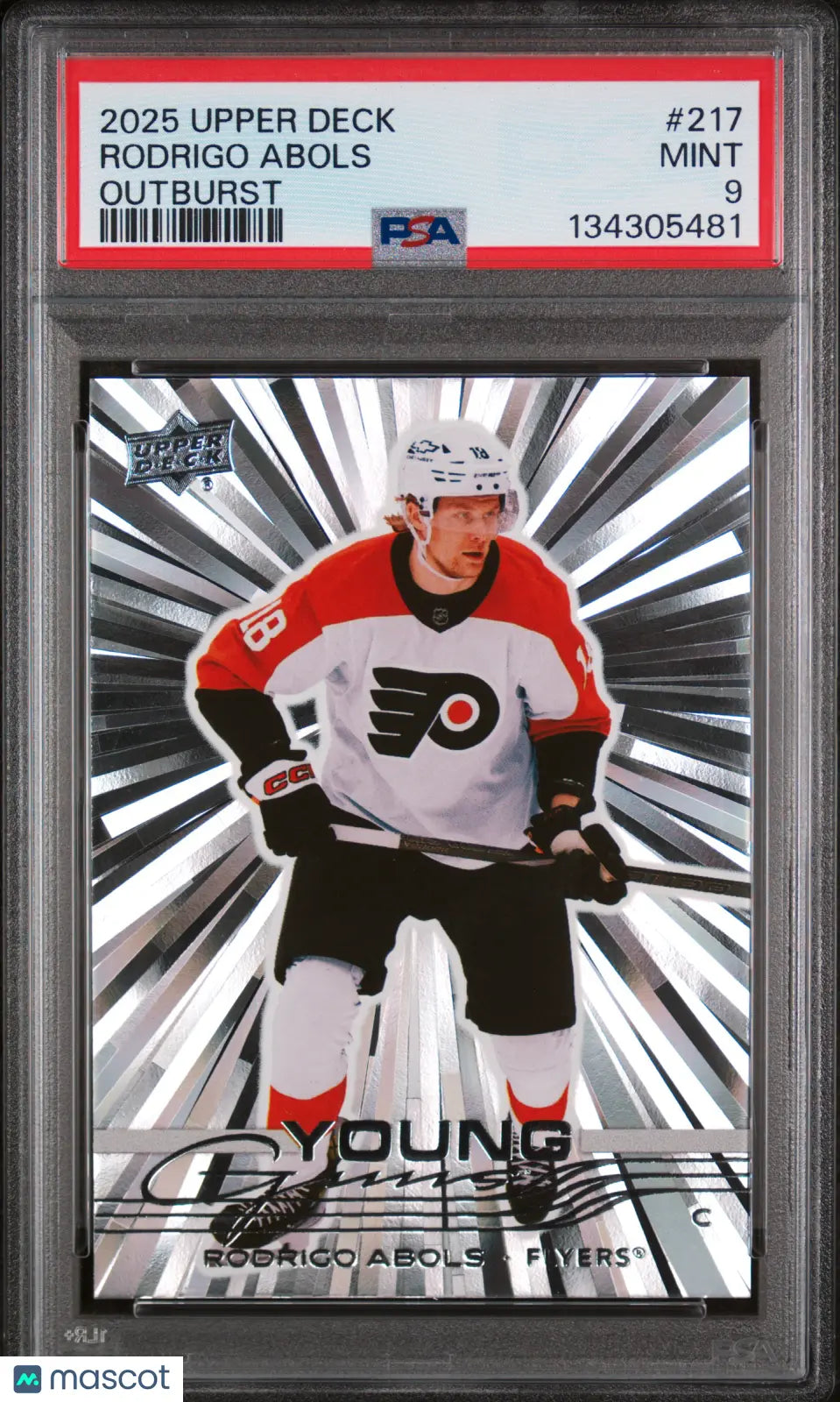 Rodrigo Bols Outburst Young Guns RC PSA 9 2025-26 UD Upper Deck 