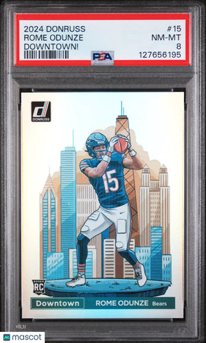 Romeo Odunze Downtown SSP 2024 Donruss PSA 8 #15 Chicago Bears 