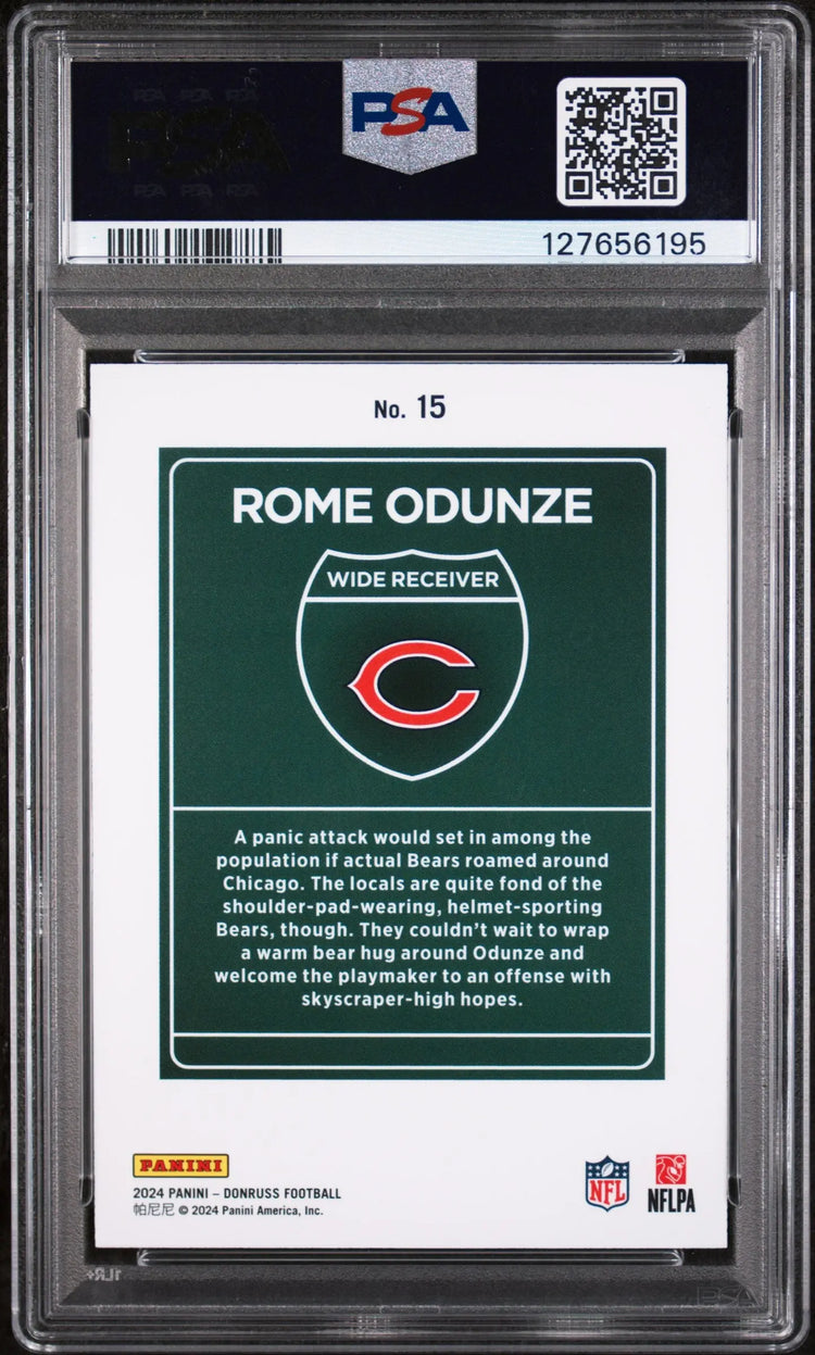Romeo Odunze Downtown SSP 2024 Donruss PSA 8 #15 Chicago Bears 