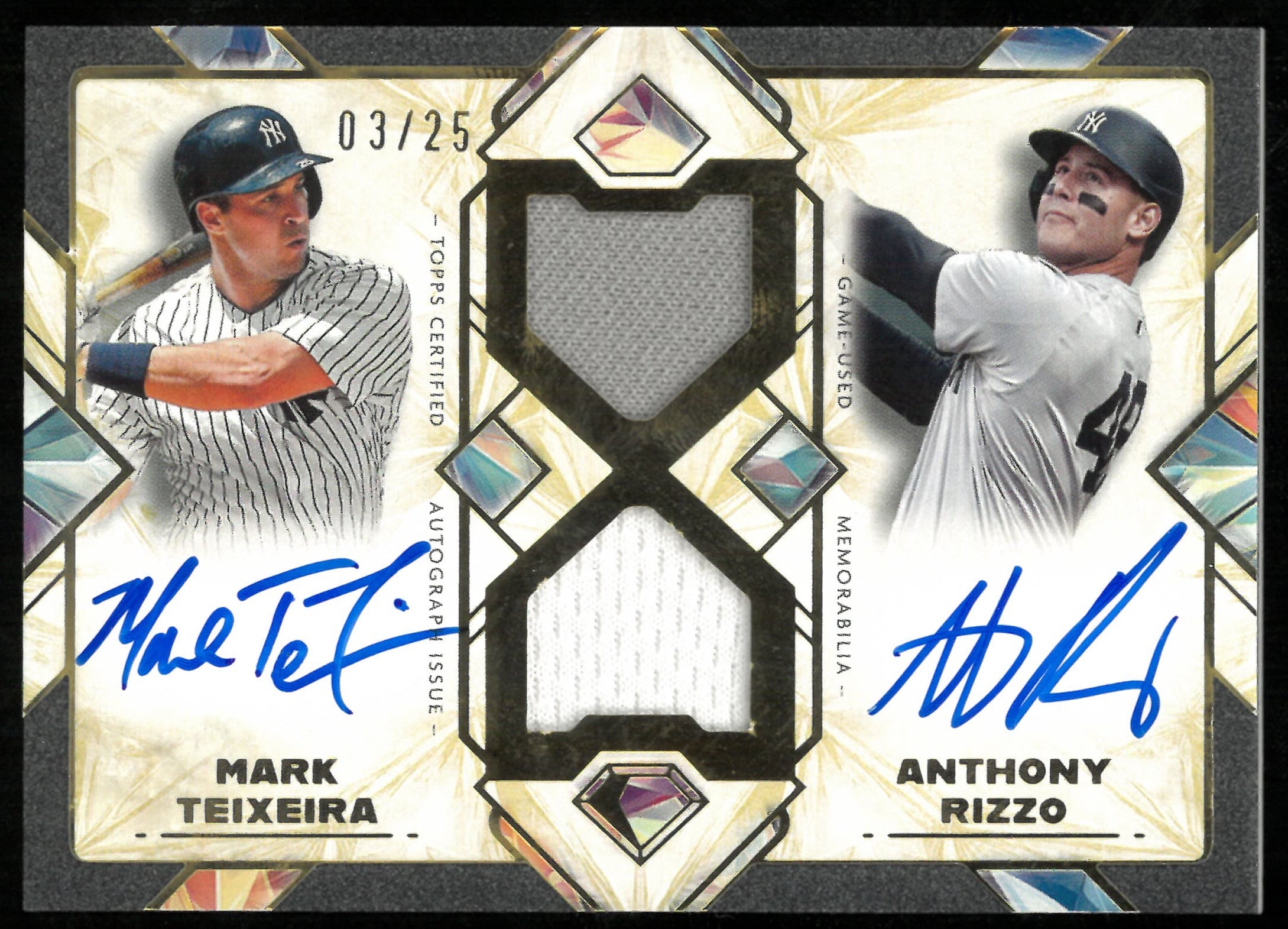 2025 Topps Diamond Icons Dual Player Auto Patch Teixeira Rizzo /25