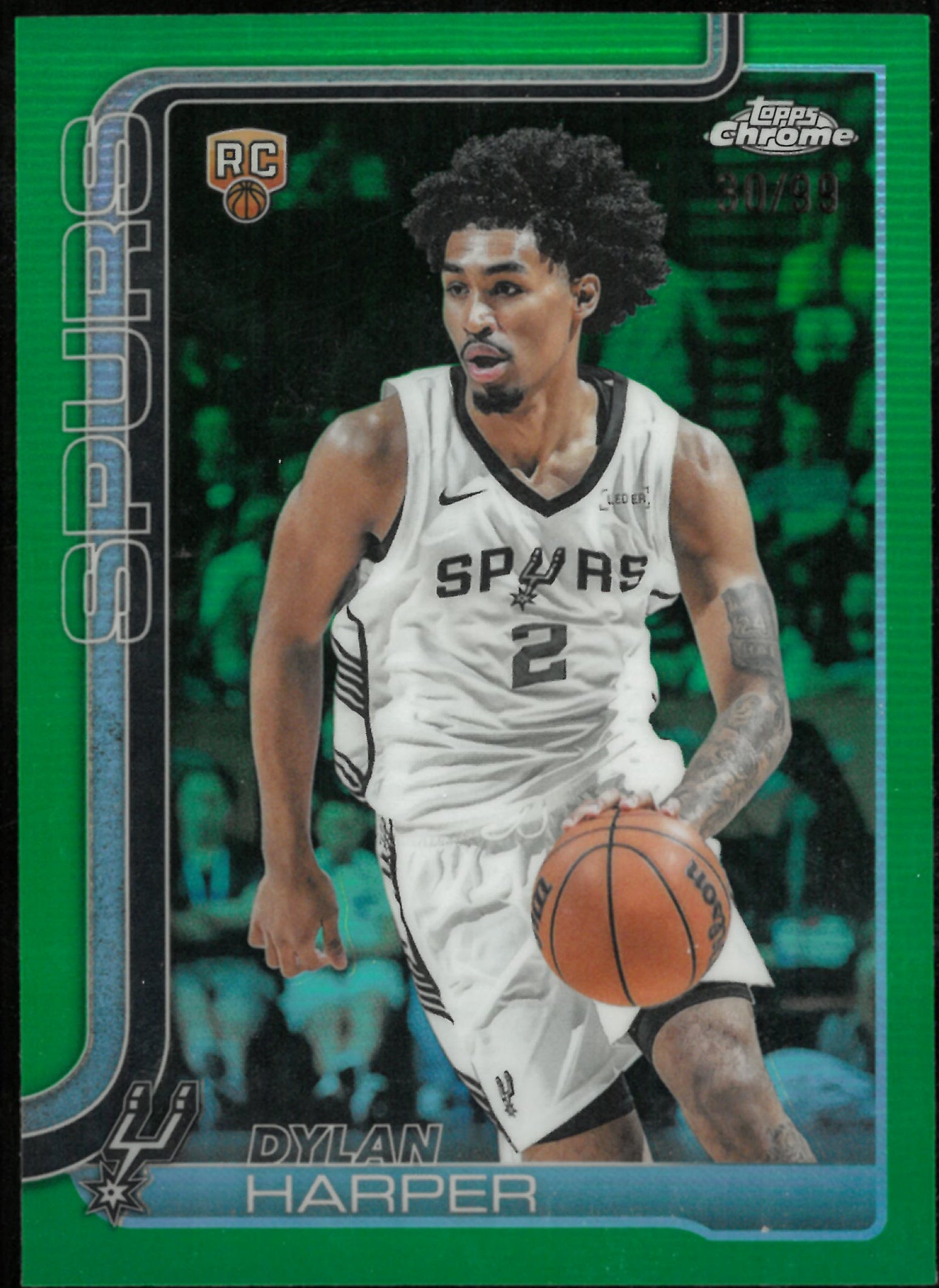 2025 Topps Chrome Basketball Green Refractor Rookie Dylan Harper /99