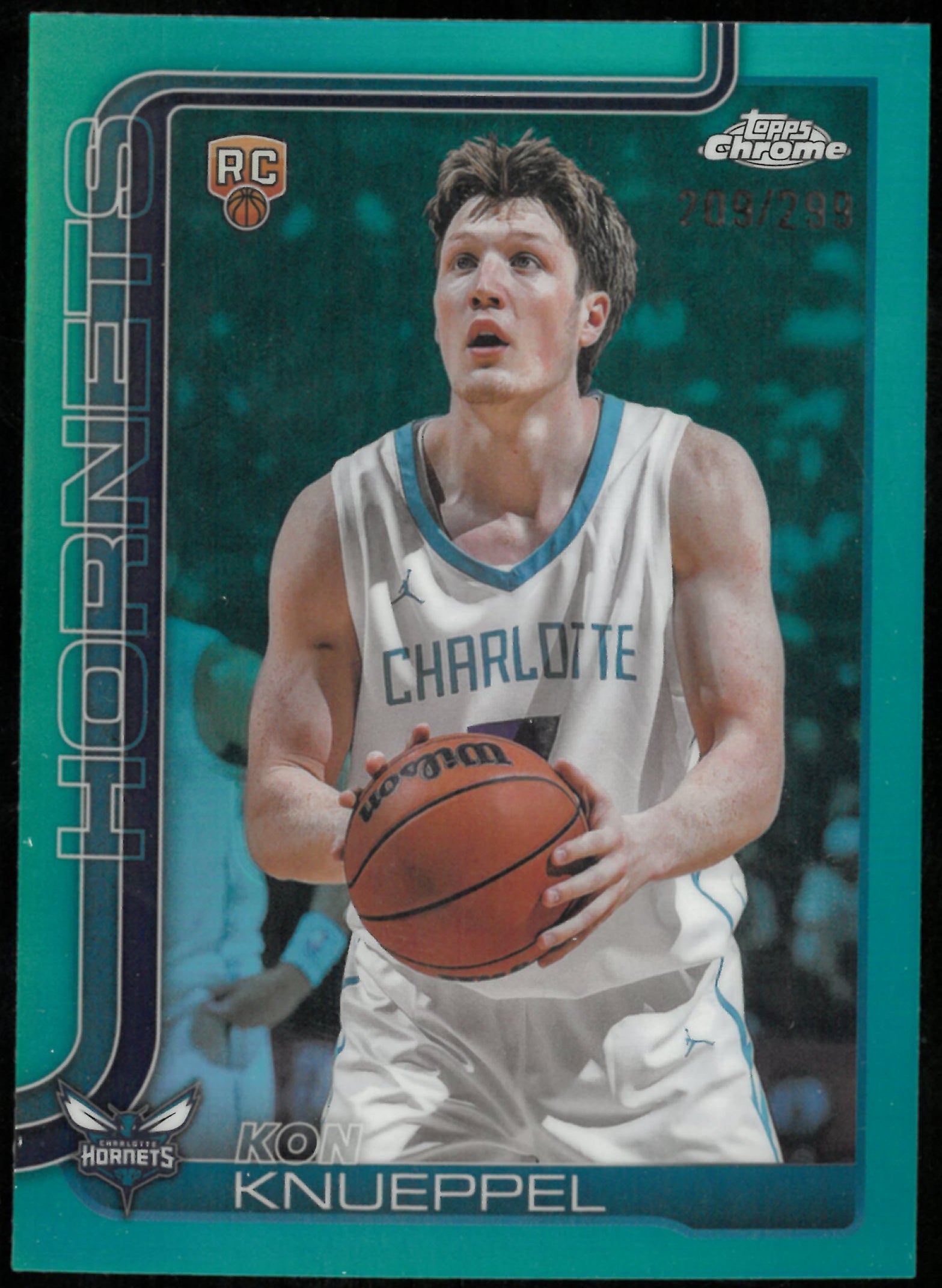 2025 Topps Chrome Basketball Aqua Refractor Rookie Kon Knueppel /299