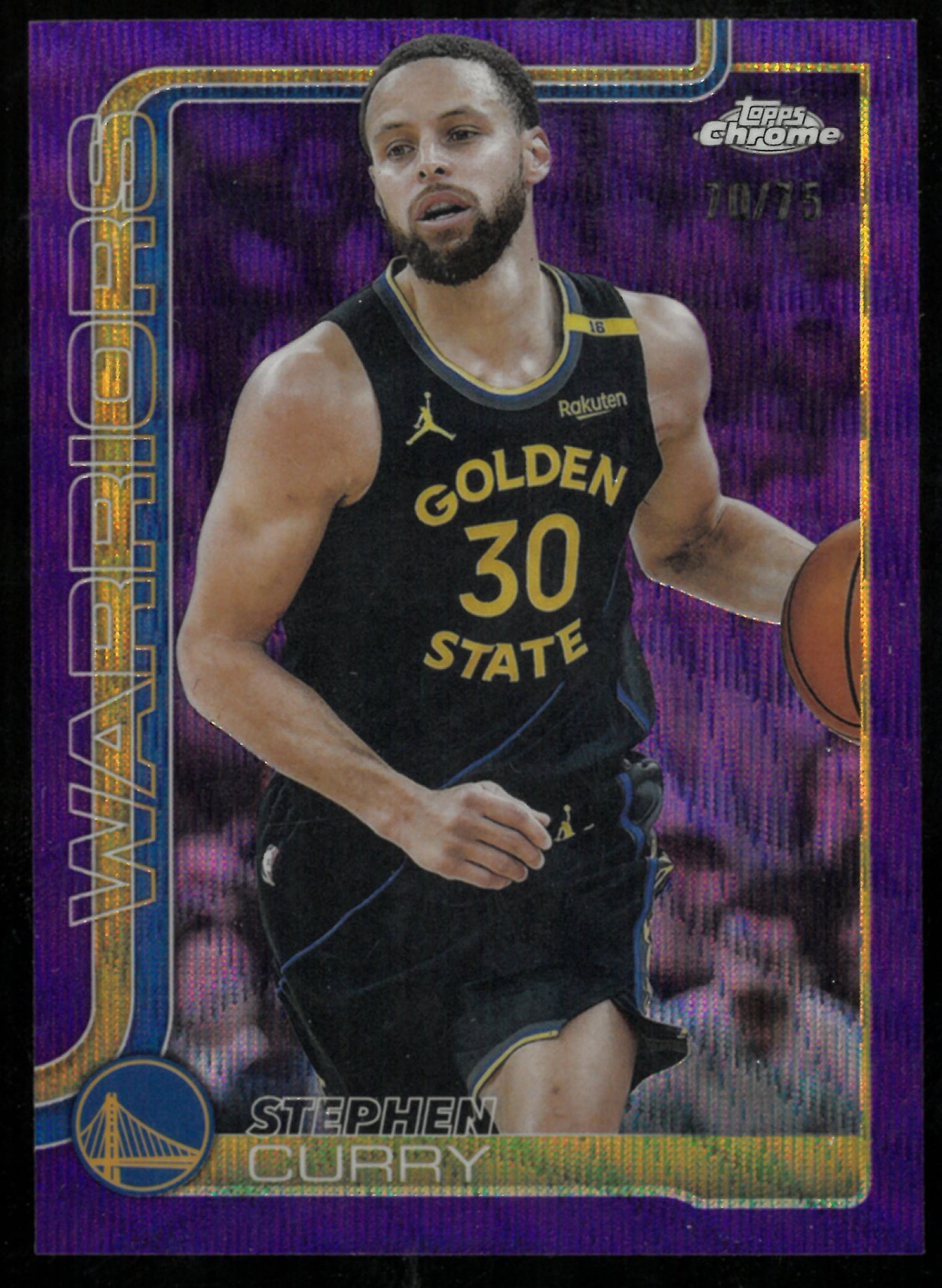 2025 Topps Chrome Basketball Purple Wave Refractor Stephen Curry /75