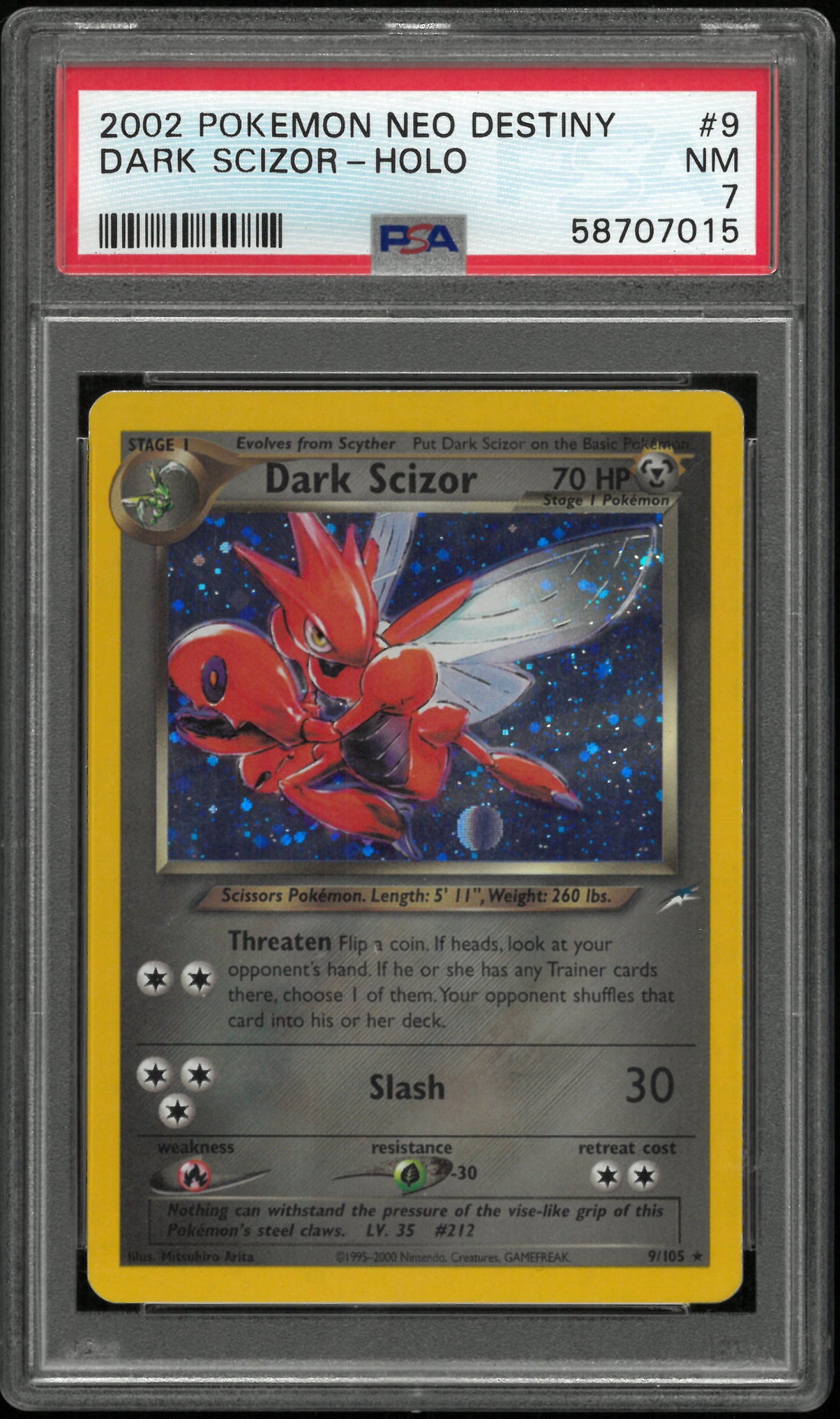 2002 Pokemon Neo Destiny Dark Scizor Holo PSA 7 #9