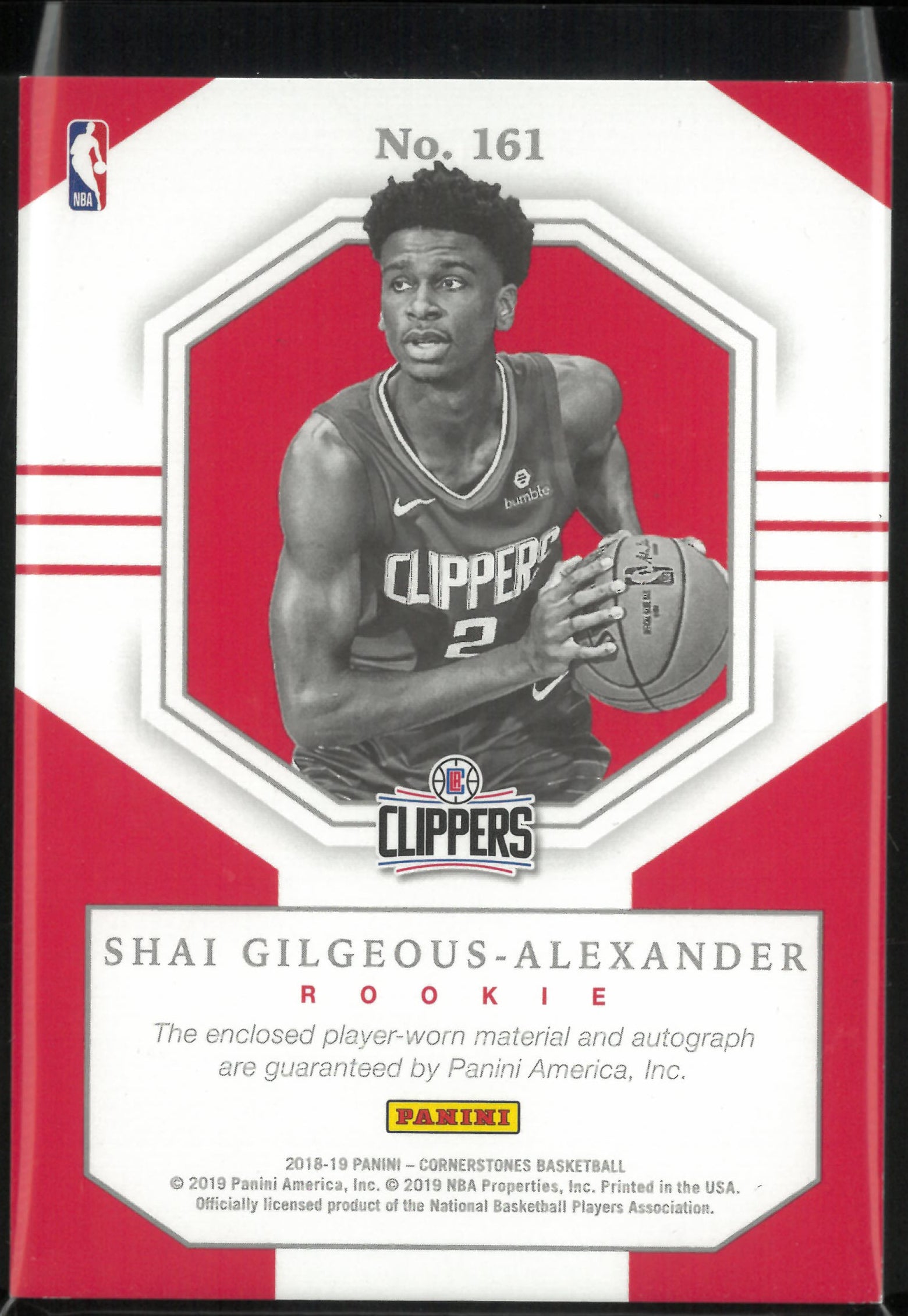 2018-19 Panini Cornerstones Rookie Shai Gilgeous-Alexander Autograph Patch /199