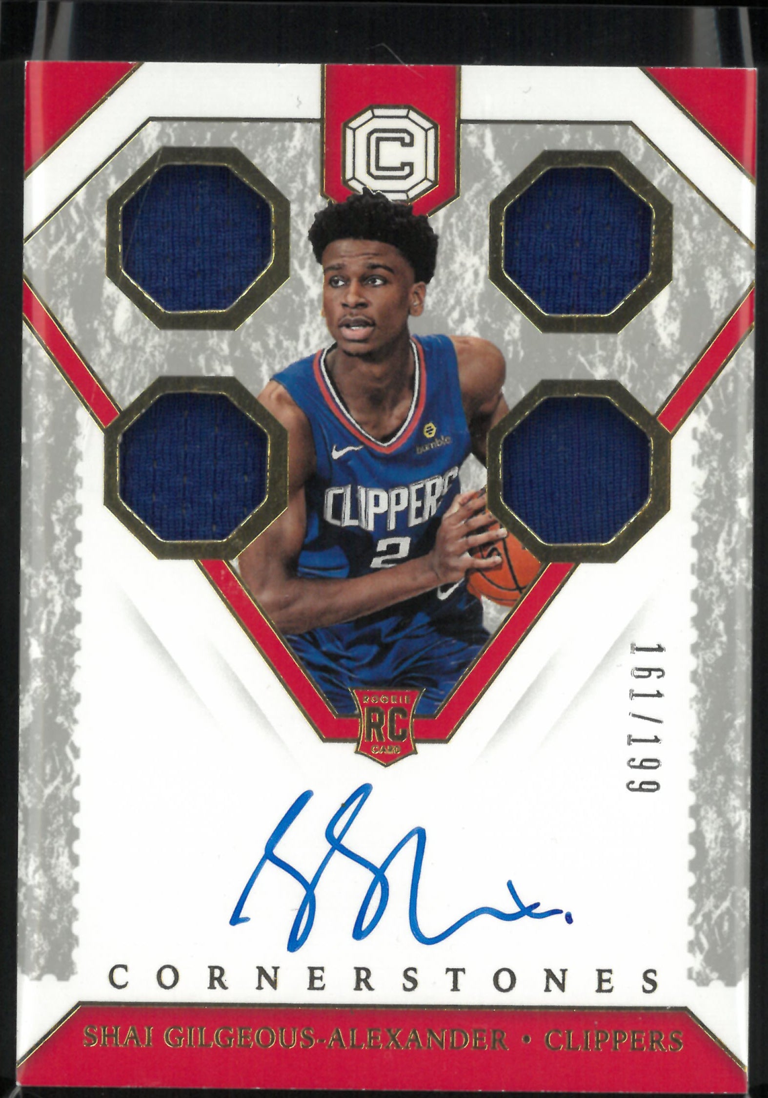 2018-19 Panini Cornerstones Rookie Shai Gilgeous-Alexander Autograph Patch /199