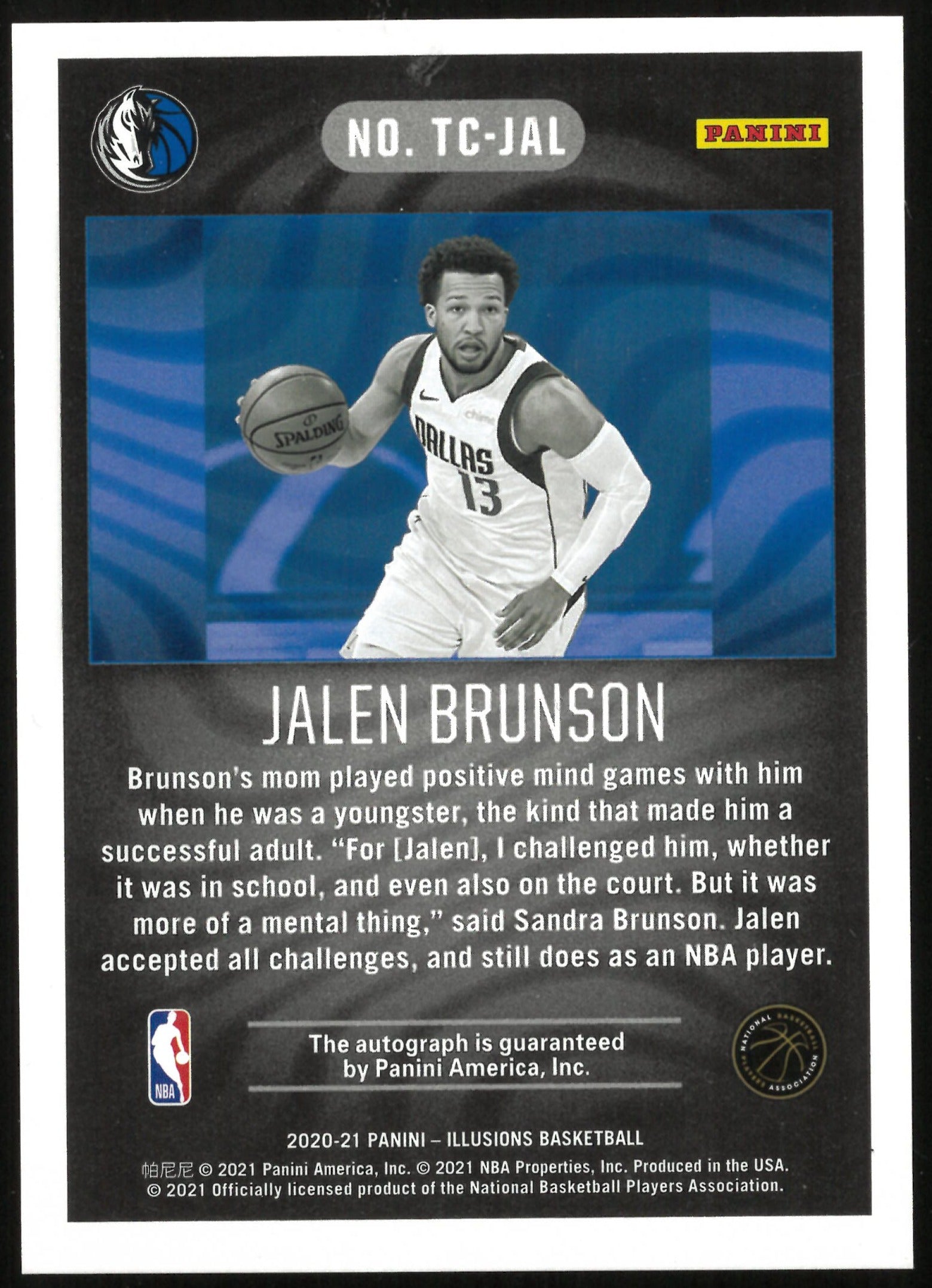 2020-21 Panini Illusions Basketball Trophy Collection Auto Jalen Brunson