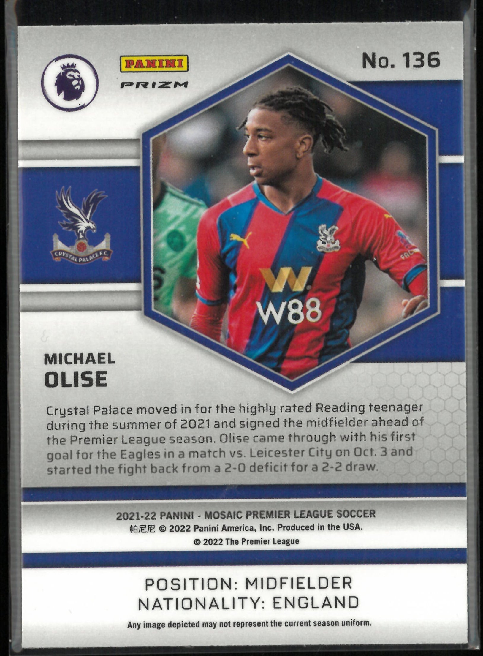 2021-22 Panini Mosaic Premier League Rookie Michael Olise RC