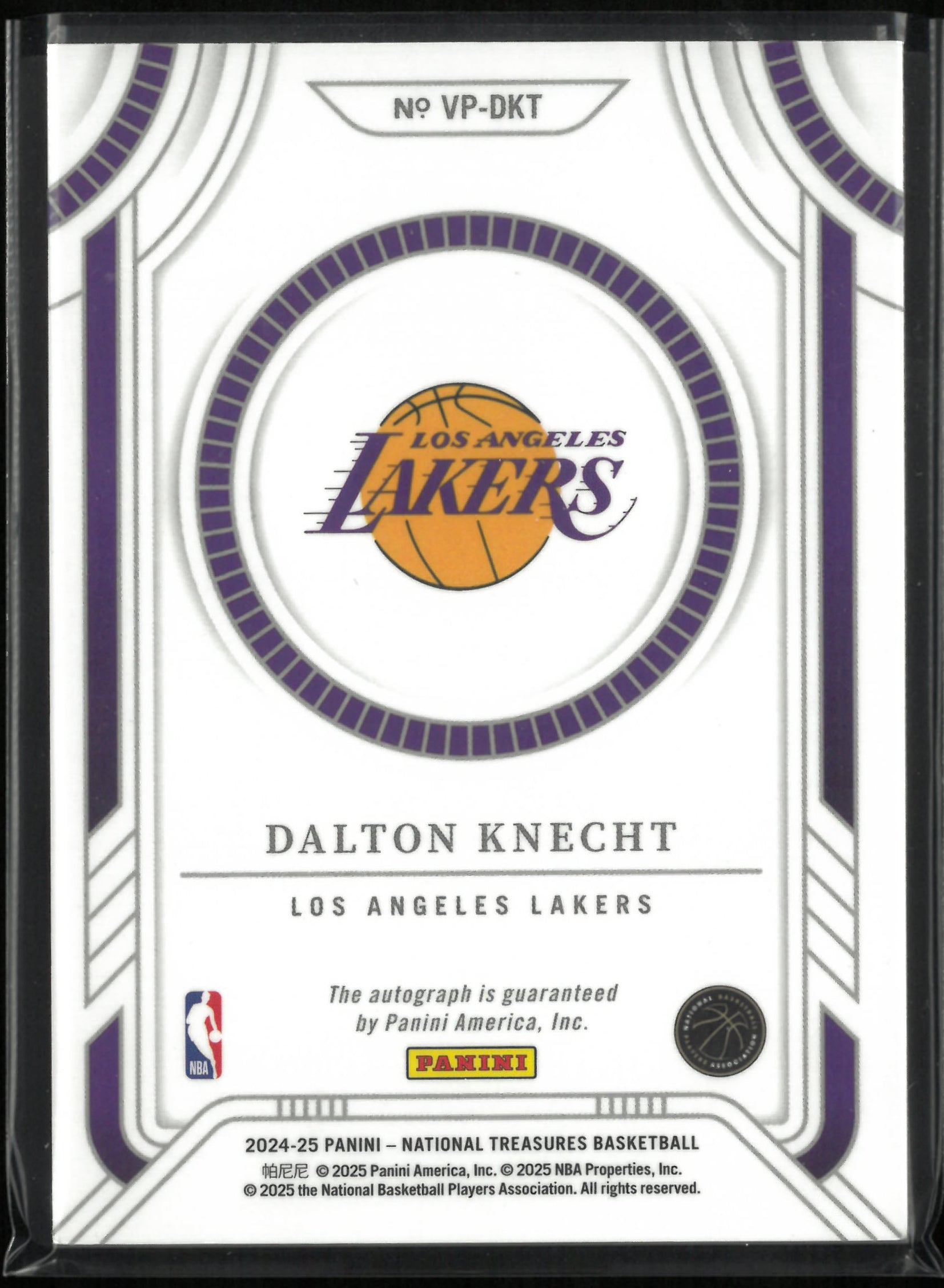 2024-25 Panini National Treasure Viewpoint Signature  Dalton Knecht Autograph /25