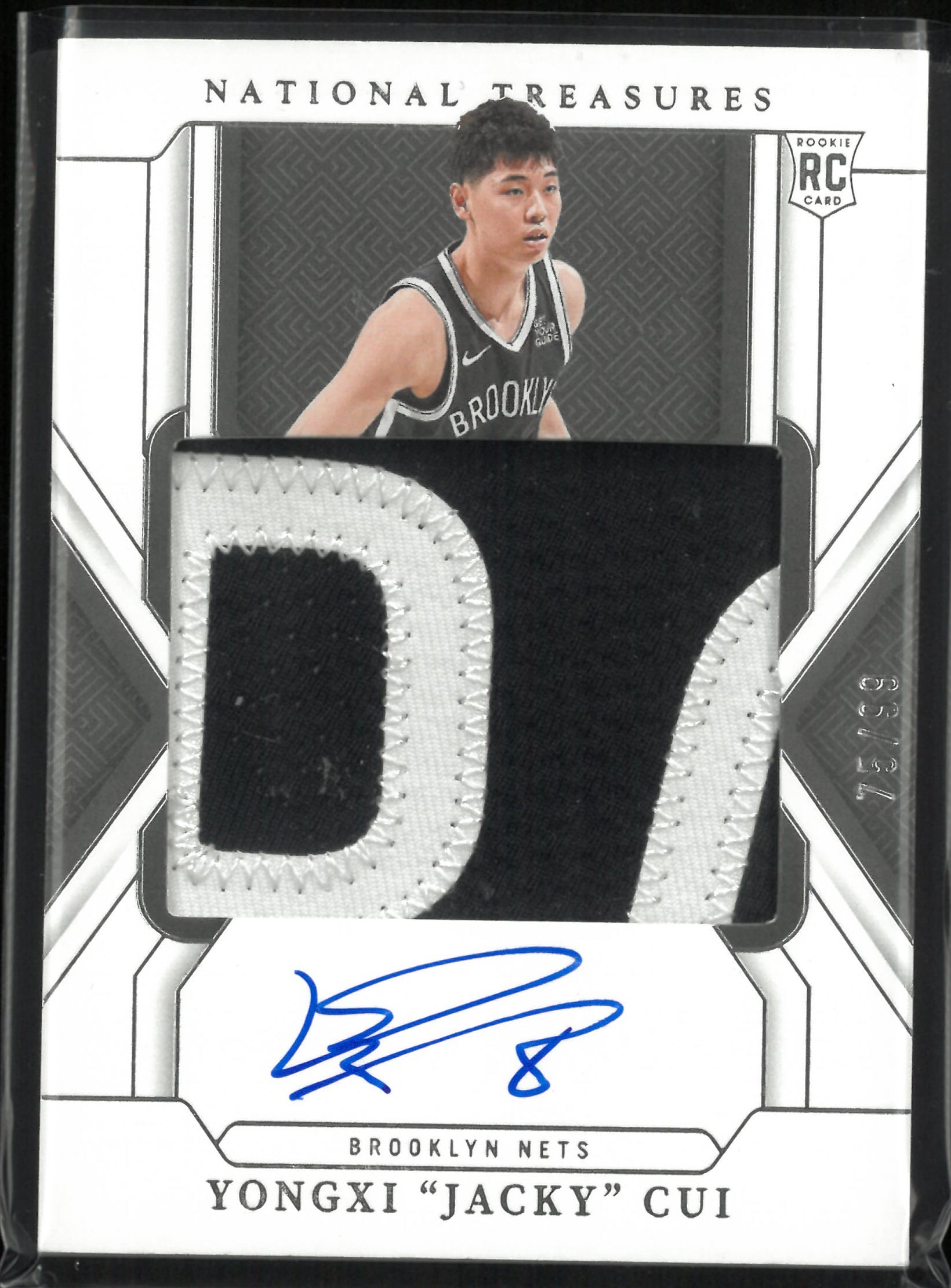 2024-25 Panini National Treasure Rookie Patch Auto Yongxi "Jacky" Cui Auto RC/99
