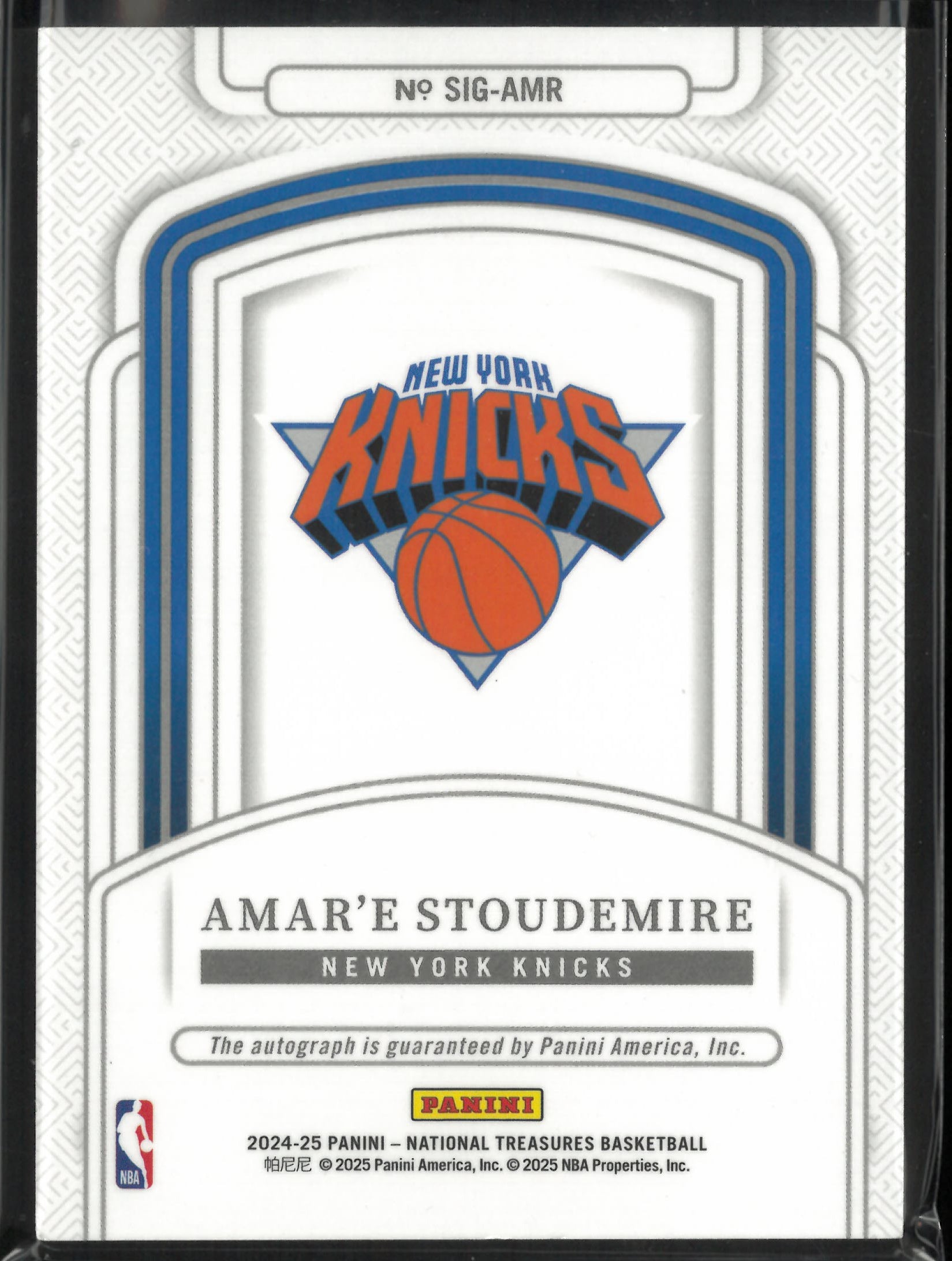2024-25 Panini National Treasures Autograph Amar'e Stoudemire Auto /10