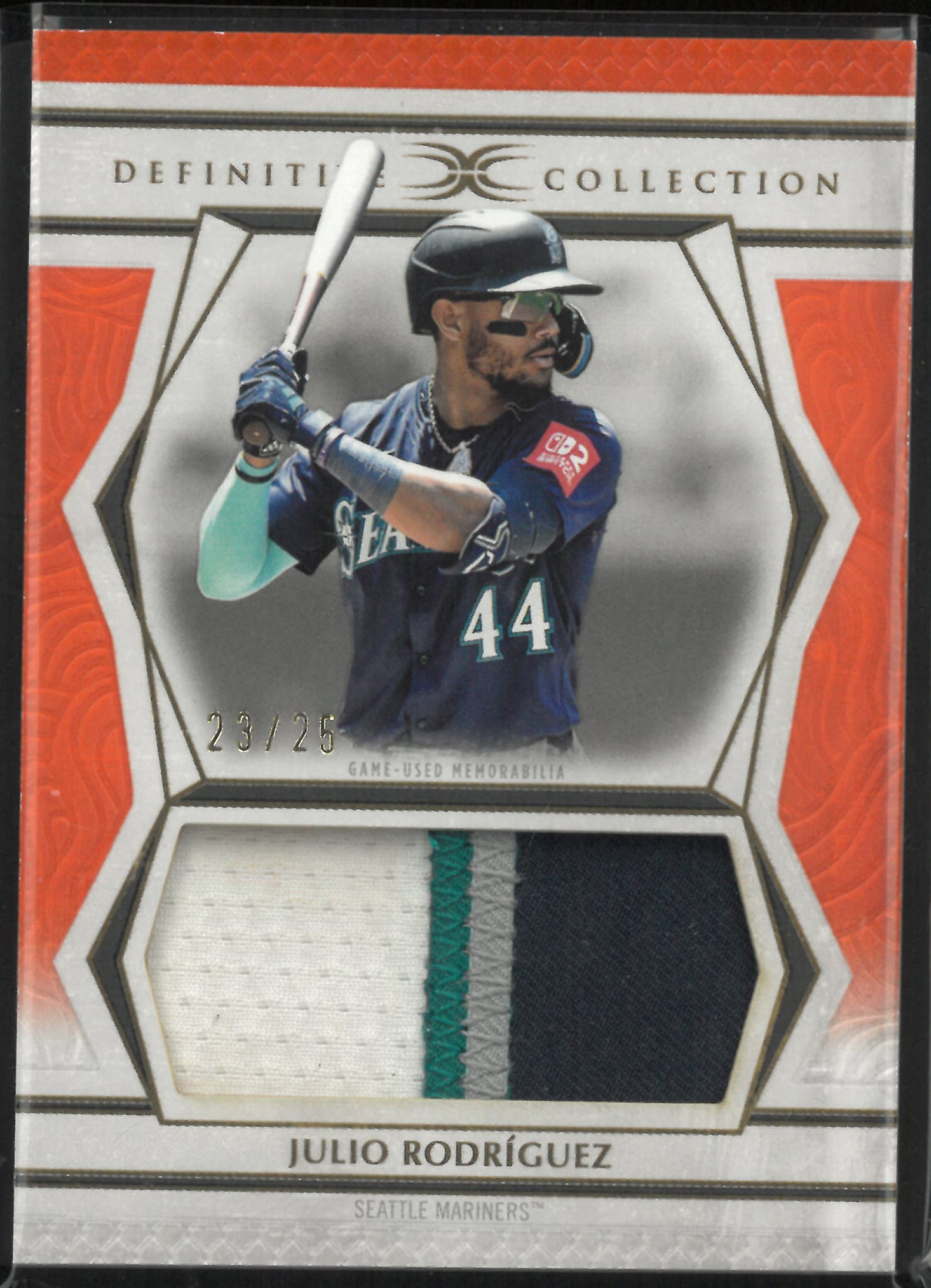 2025 Topps Definitive Jumbo Patch Relic Julio Rodriguez Orange /25