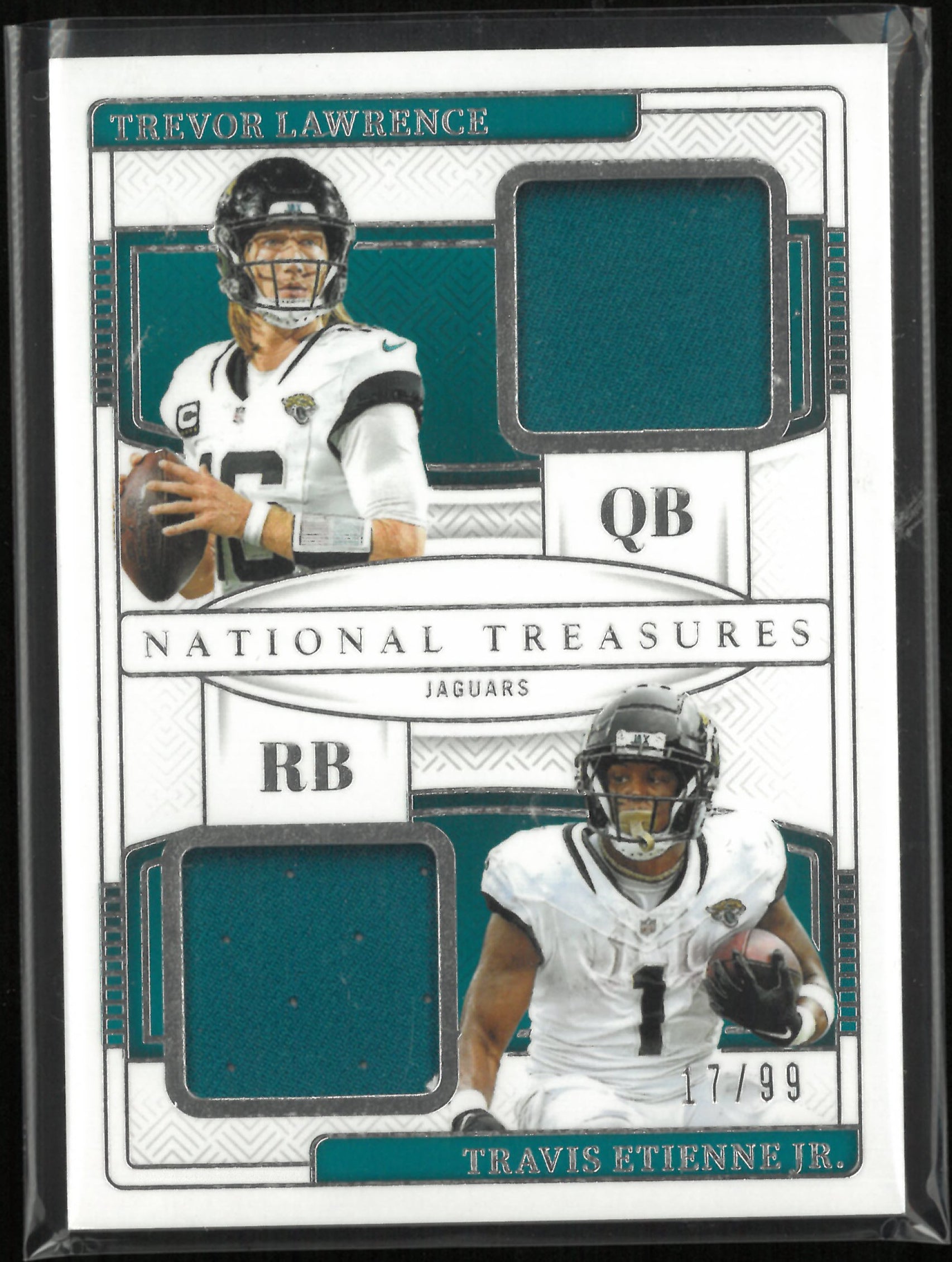 2024 Panini National Treasures Duo Patch Trevor Lawrence/ Travis Etienne Jr /99