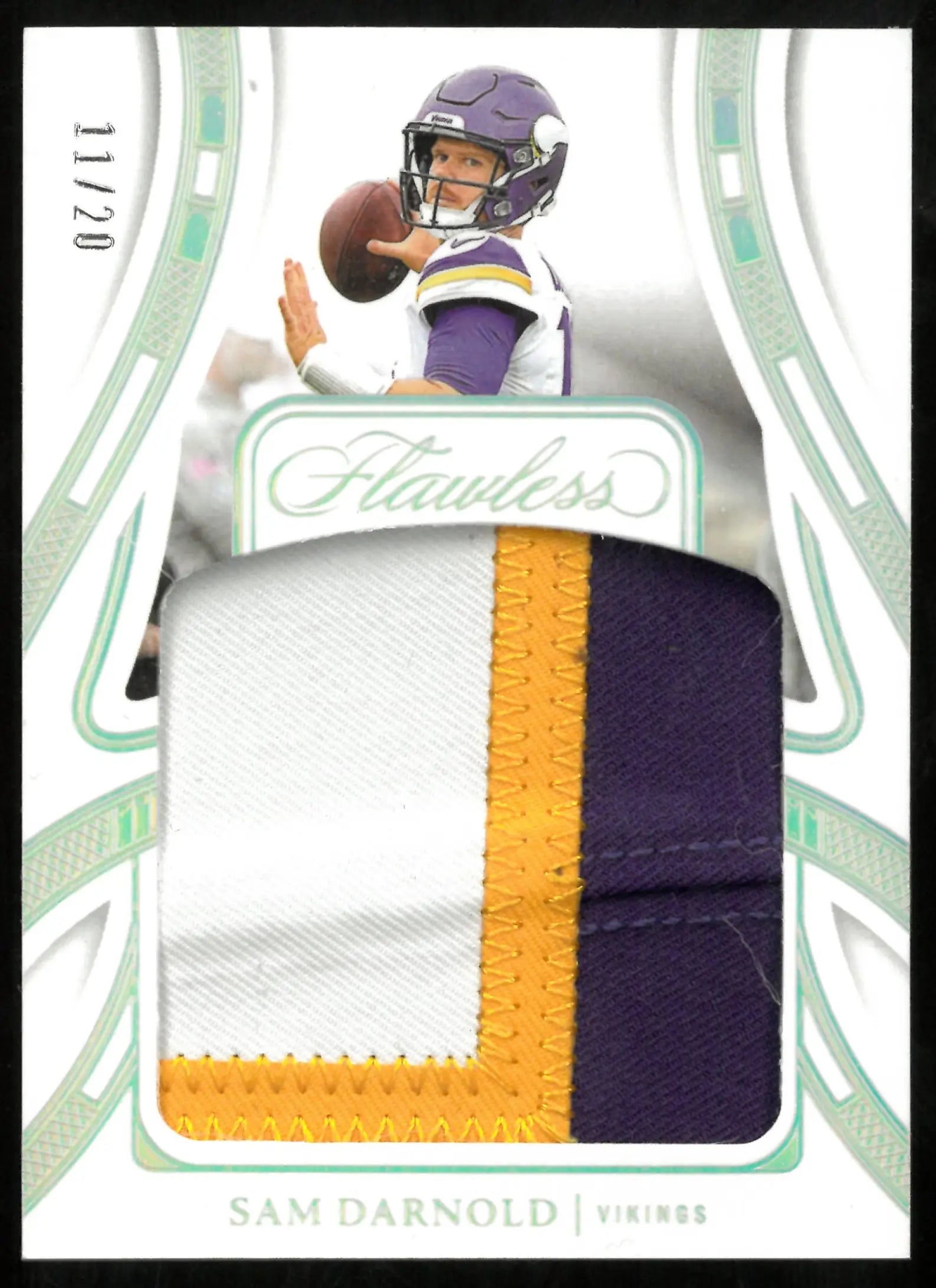 Sam Darnold /20 3CLR PATCH Flawless 2024 Panini Flawless 