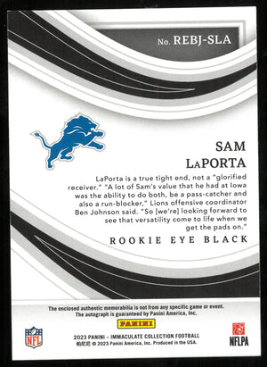 Sam LaPorta /99 Auto RC IMMACULATE 2023 Eye Black Rookie 