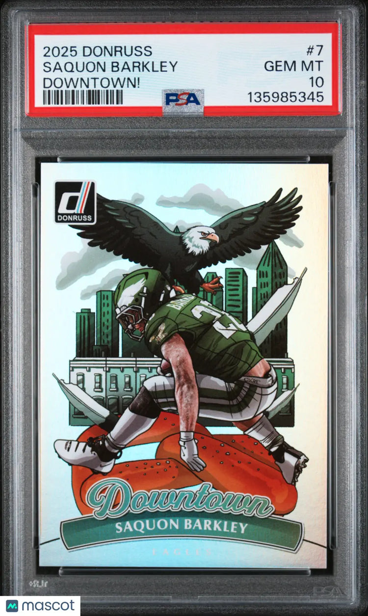 Saquon Barkley Downtown 2025 Donruss PSA 10 GEM #7 Eagles 