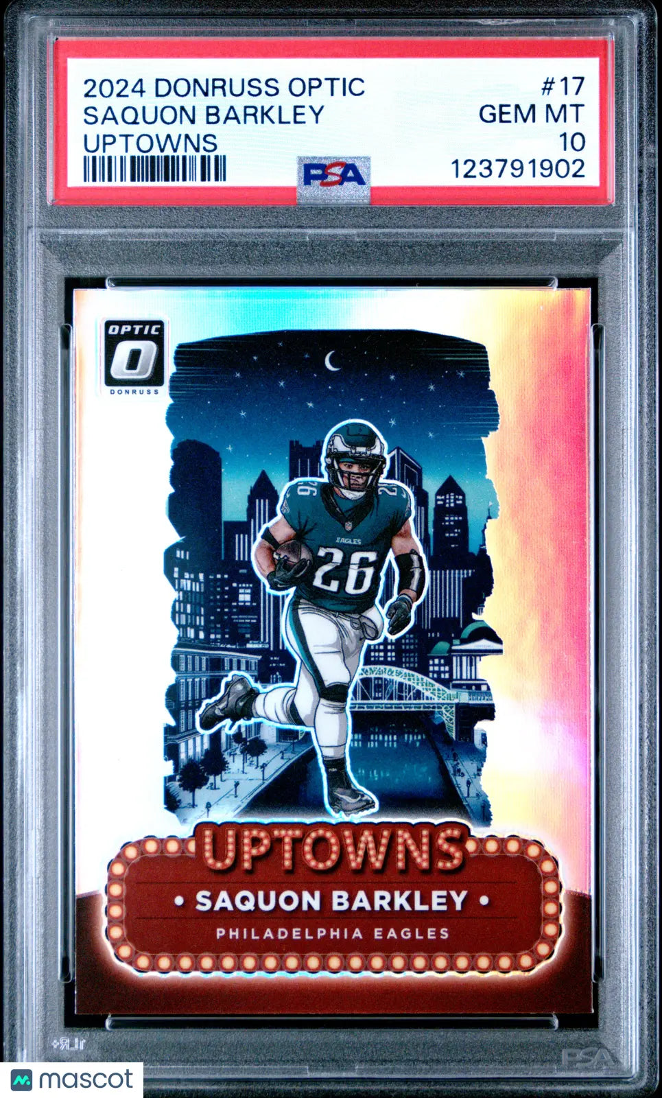 Saquon Barkley Optic Uptowns PSA 10 Donruss 2024 #17 SSP CASE HIT 