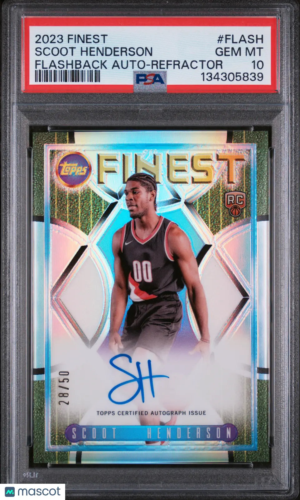 Scoot Henderson RC Rookie Refractor /50 PSA 10 Auto 2023-24 Topps Finest 