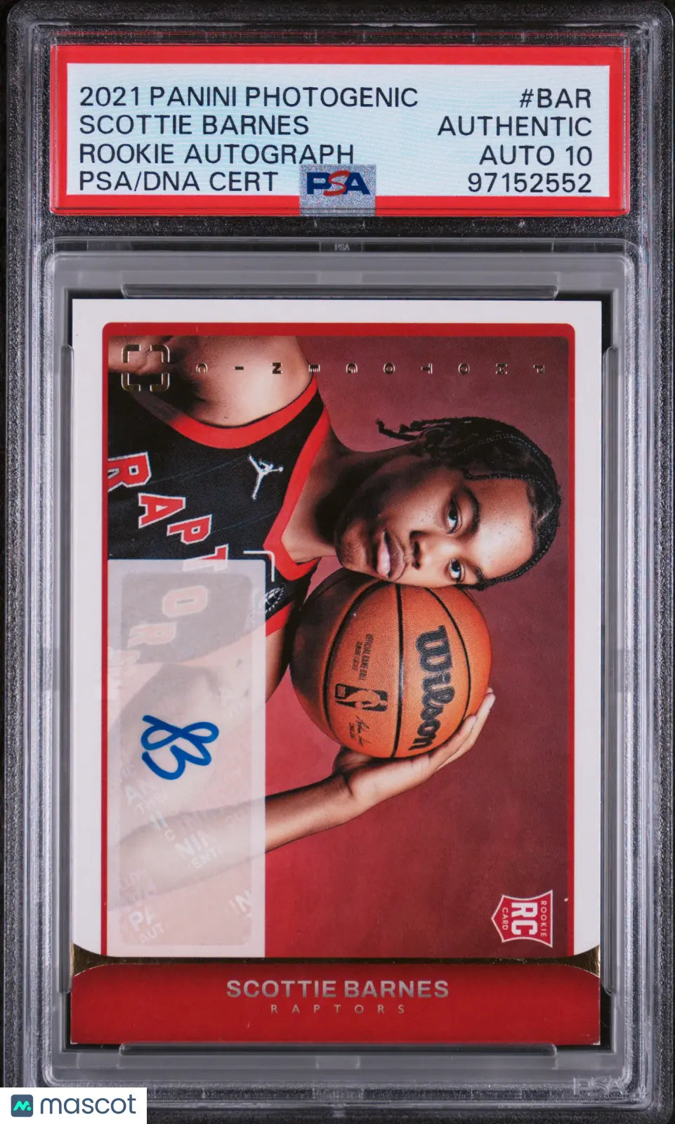 Scottie Barnes RC Auto PSA 10 2021-22 Panini Photogenic Rookie Autogra