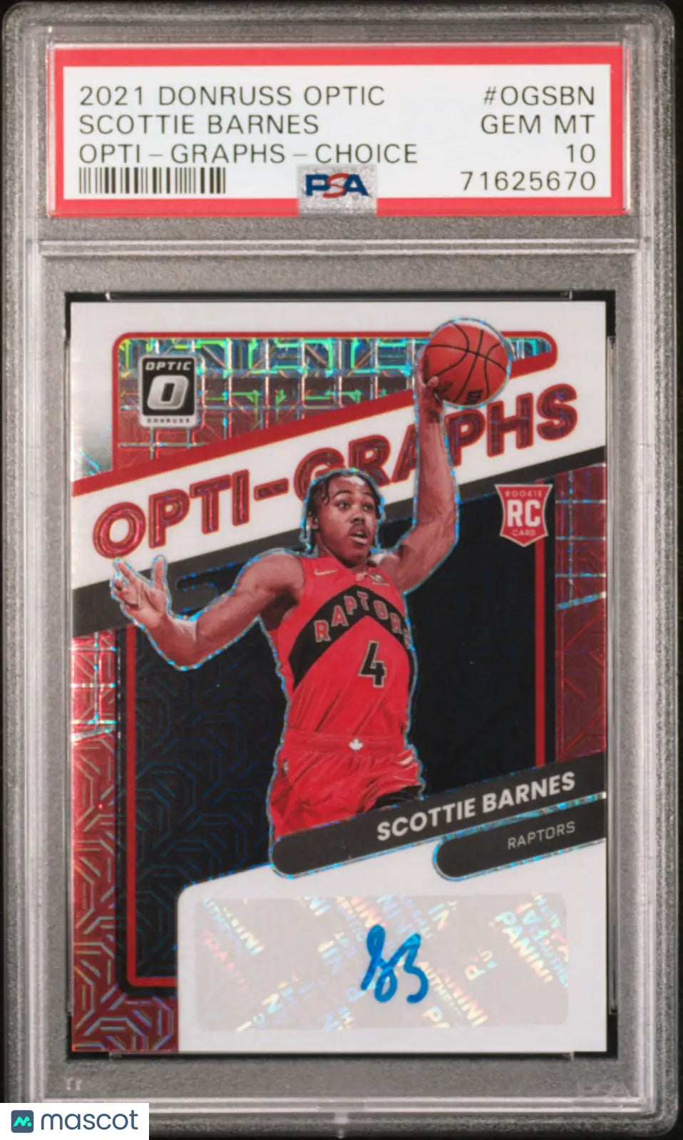 Scottie Barnes RC Rookie Auto Choice PSA 10 2021 Donruss Optic Autograph 