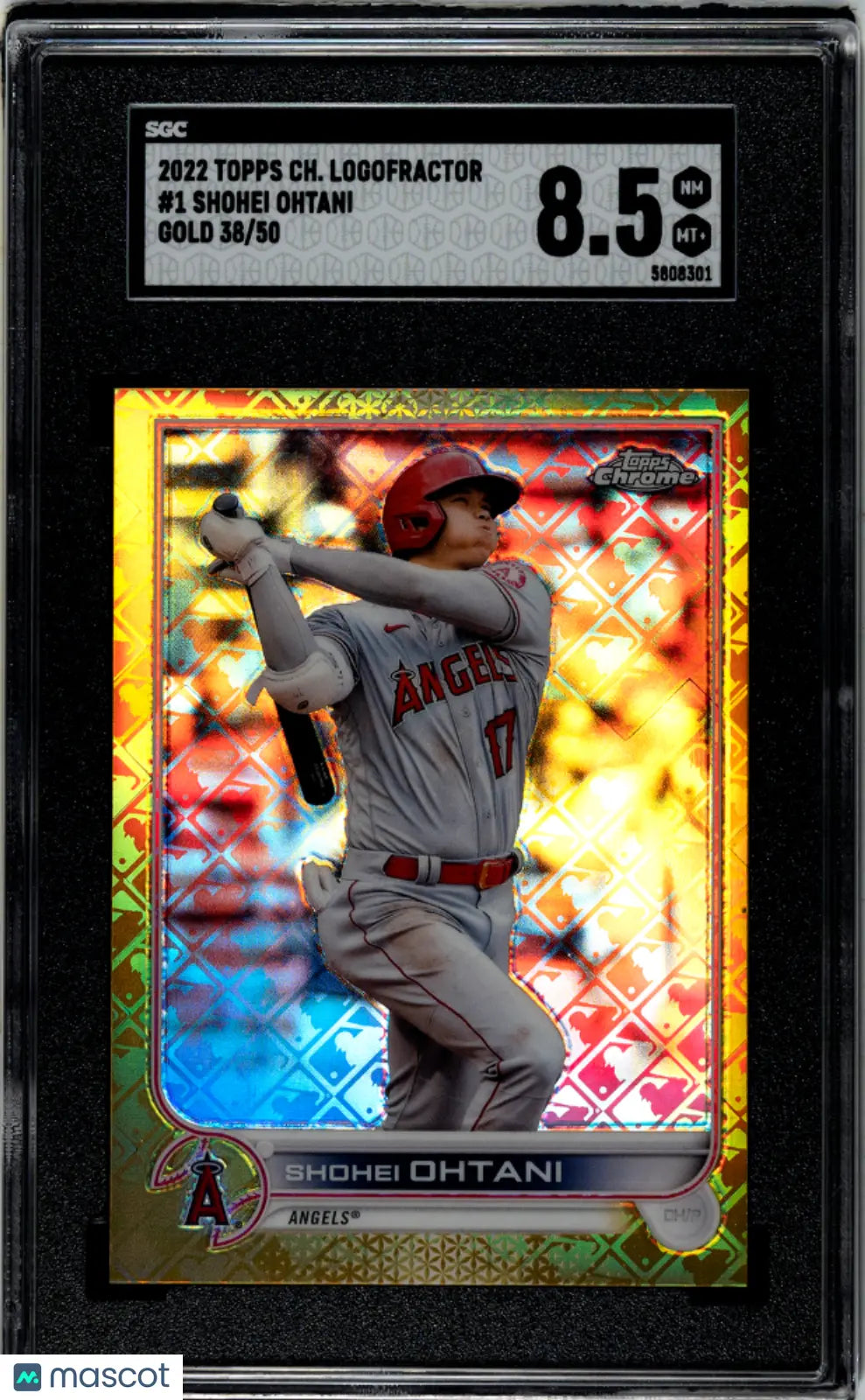 Shohei Ohtani Logofractor 2022 GOLD /50 SGC 8.5 Topps Chrome 