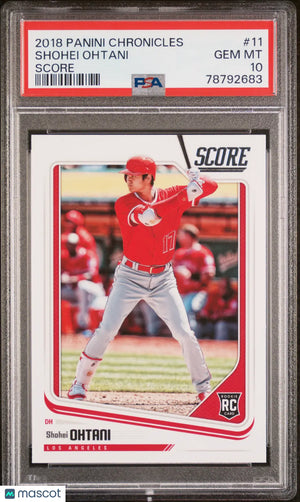 Shohei Ohtani RC Rookie PSA 10 2018 Panini Chronicles Score Batting 