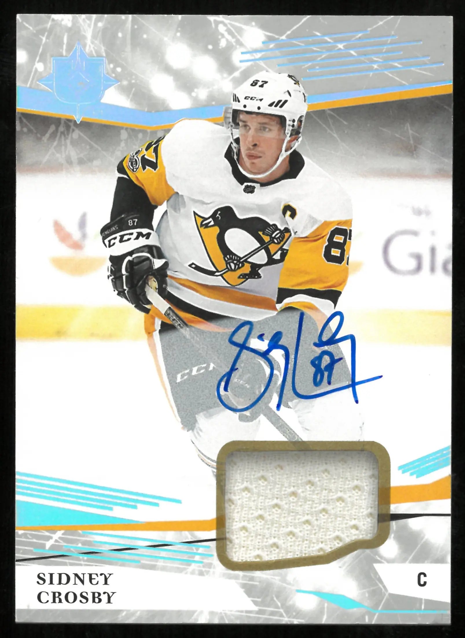 Sidney Crosby Auto Jersey UD Ultimate 2017-18 17-18 On Card 
