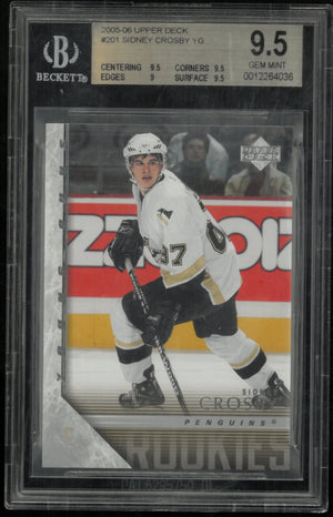 Sidney Crosby BGS 9.5 Young Guns RC Rookie 2005-06 05-06 Upper Deck Penguins 