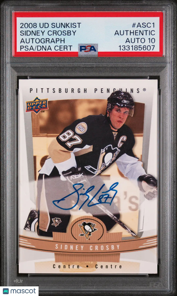 Sidney Crosby PSA Auto 10 SSP RARE 2008-09 Upper Deck Sunkist Autograph Promo 