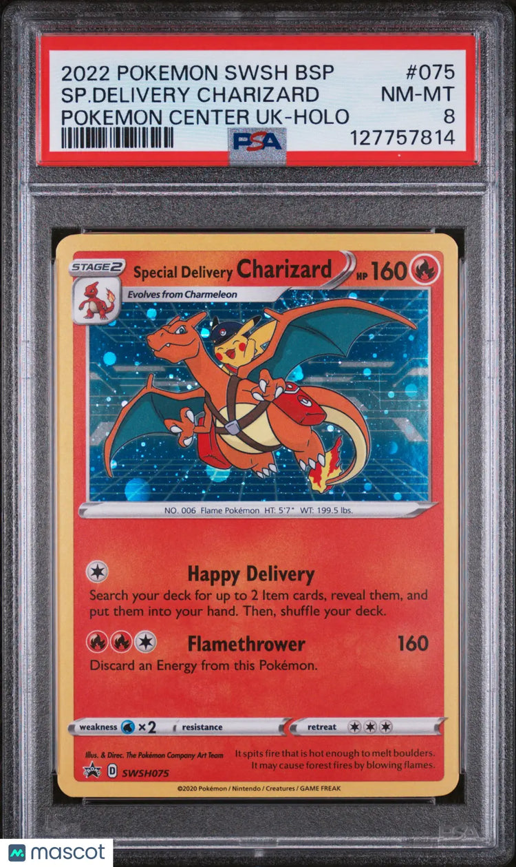 Special Delivery Charizard PSA 8 SWSH075 Black Star Promo 2022 UK SWSH 