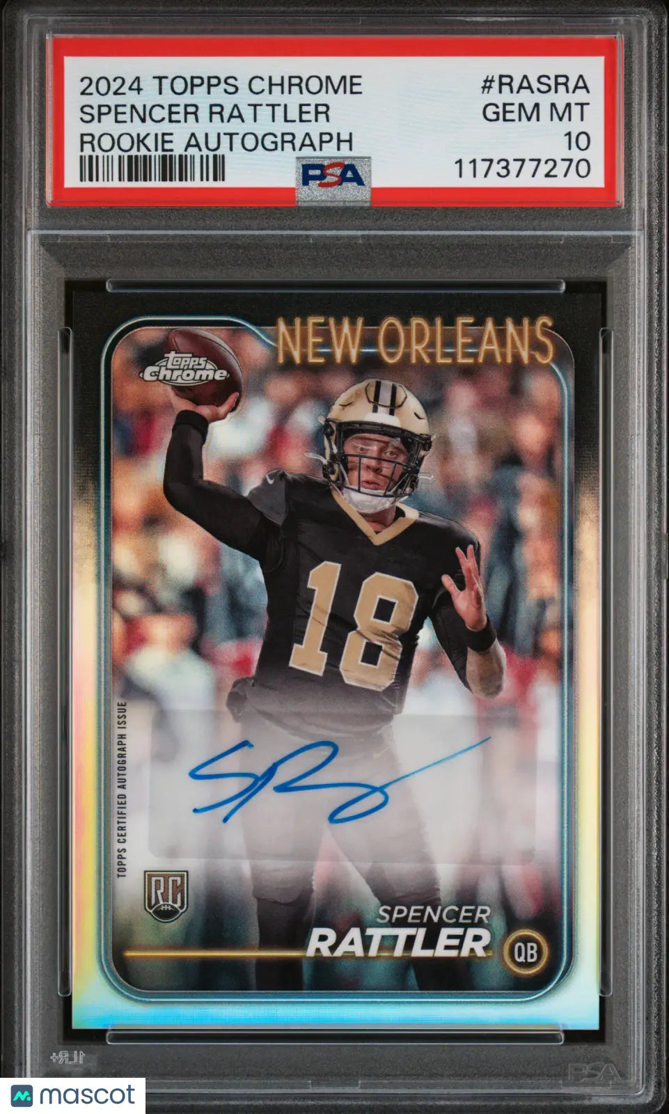 Spencer Rattler Auto RC PSA 10 Rookie 2024 Topps Chrome Variation 