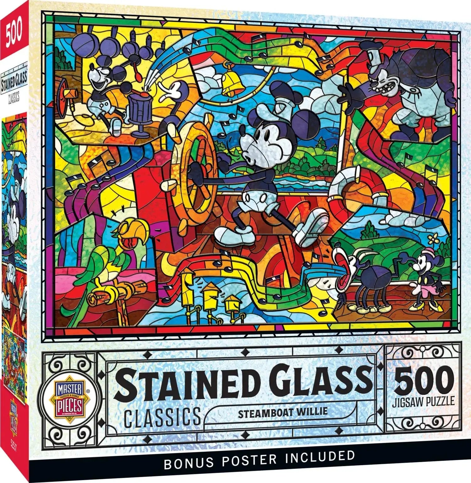 Stained Glass - Steamboat Willie - 500 Piece Jigsaw Puzzle 