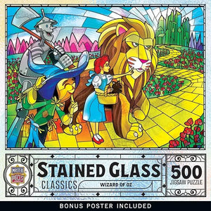 Stained Glass Wizard Of Oz 500PC Puzzle 