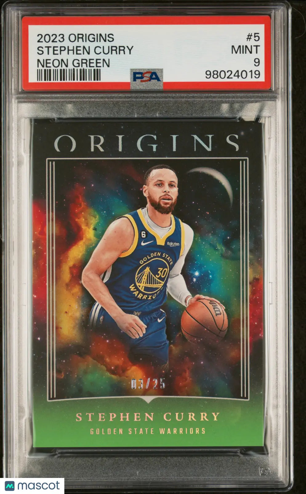 Stephen Curry 2023-24 Panini Origins #5 Neon Green /25 PSA 9 