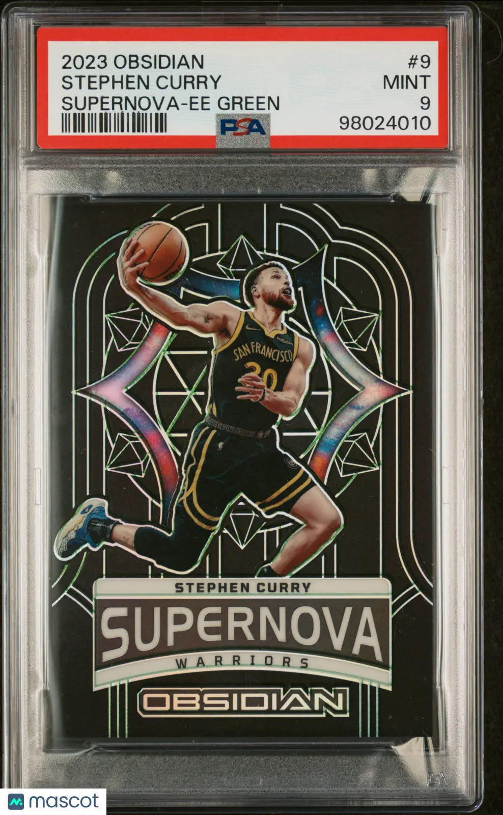 Stephen Curry PSA 9 Obsidian Supernova Green /25 2023-24 23-24 