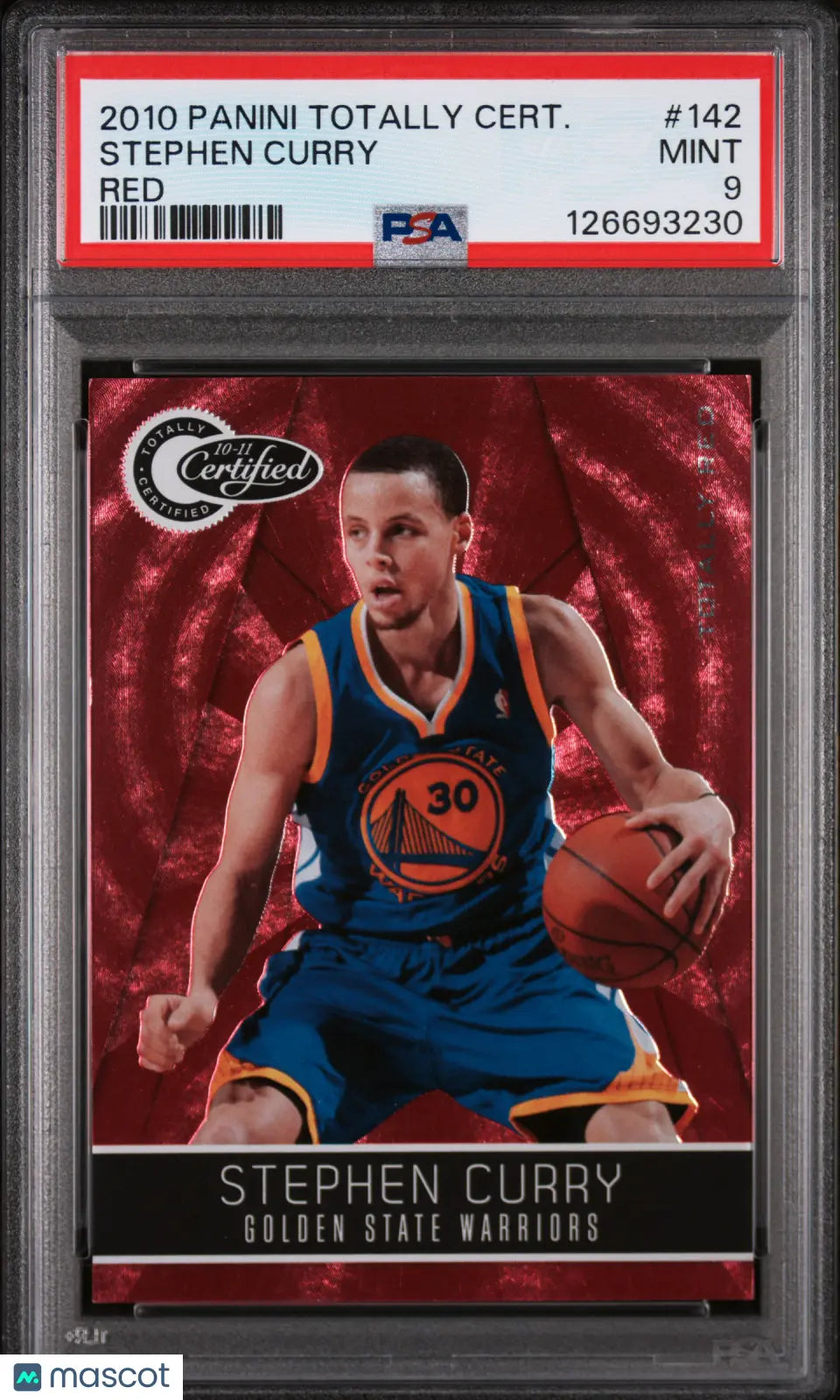 Stephen Curry Red PSA 9 /499 2010-11 Panini Totally Certified 10-11 Warriors 