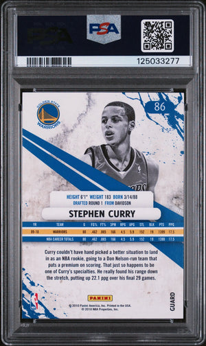 Stephen Curry #86 PSA 9 2010-11 Panini Rookies & Stars RC Rookie 