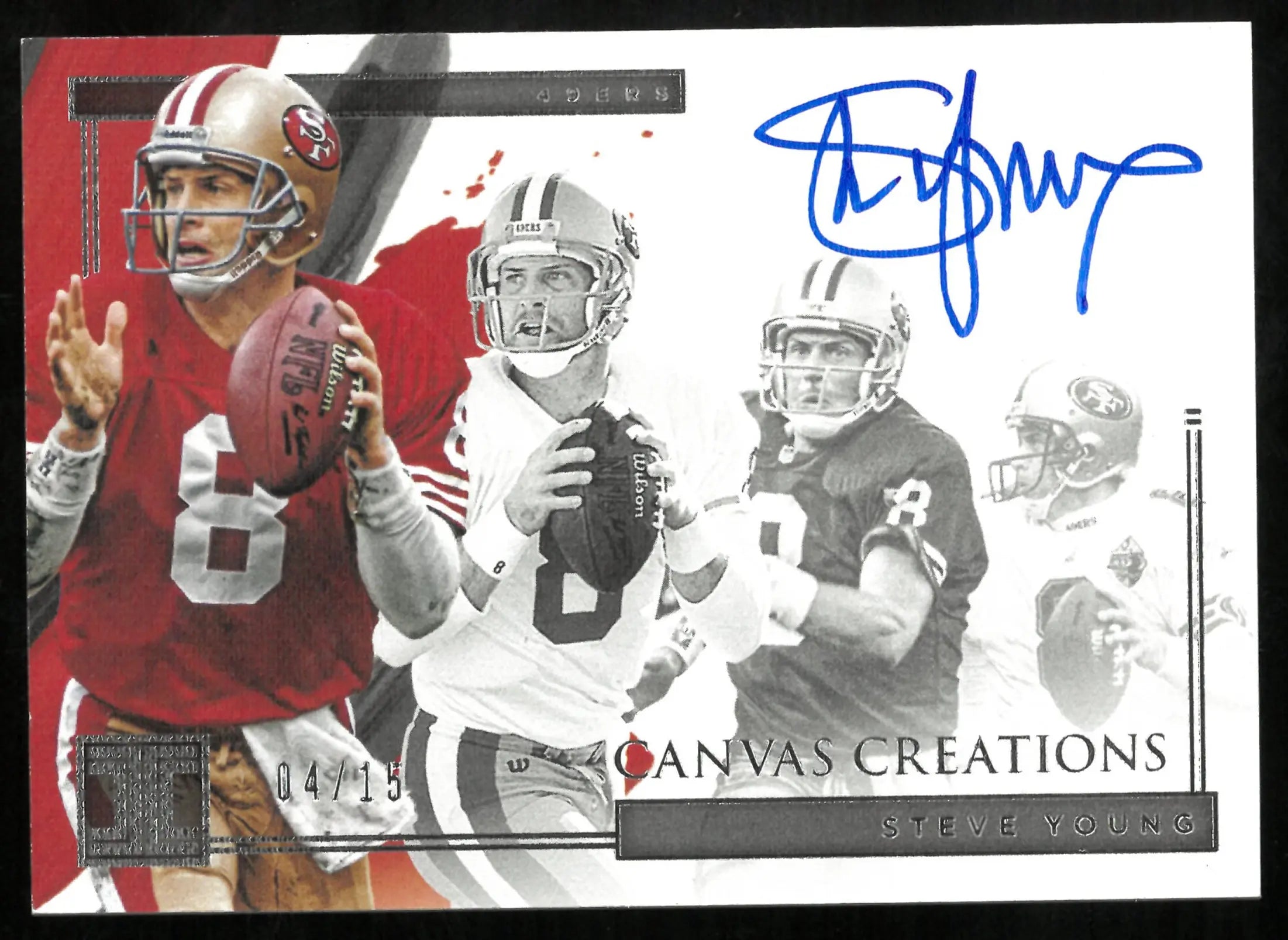 Steve Young Auto /15 Canvas Creations 2021 Impeccable 49ers 