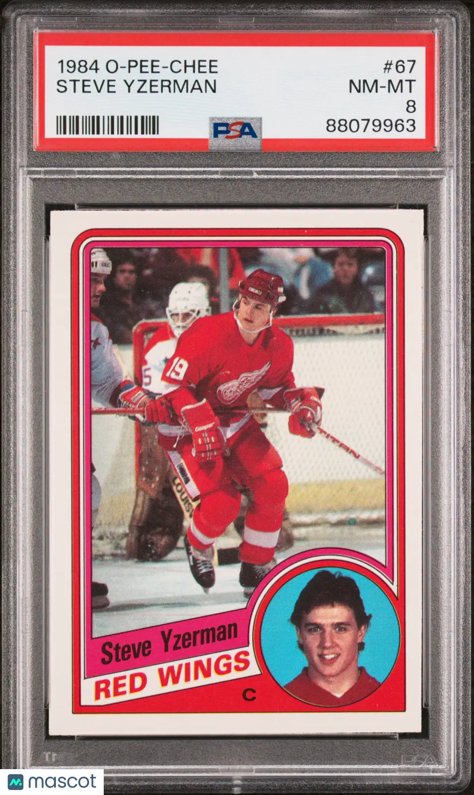 Steve Yzerman RC Rookie 1984-85 O Pee Chee OPC PSA 8 NM-MT Red Wings 